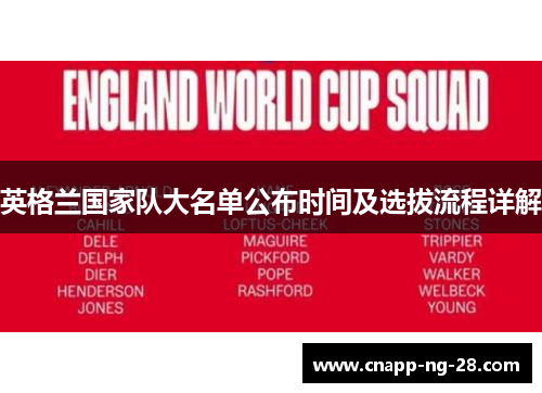 英格兰国家队大名单公布时间及选拔流程详解
